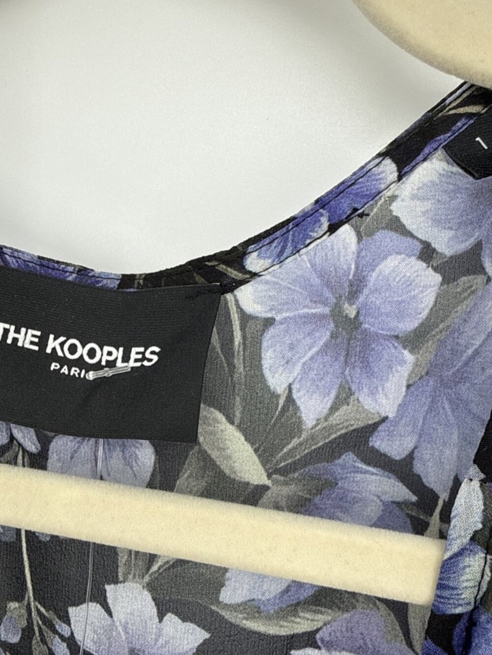 The Kooples Women Size Small Purple Black Floral Hortensia Silk Wrap Midi Dress - Picture 10 of 13